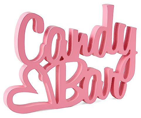 HOECMRHP Candy Bar Deko, Dekoschriftzug Candybar Tisch Ornament für Hochzeiten, Geburtstage und sonstige Events - Rosa