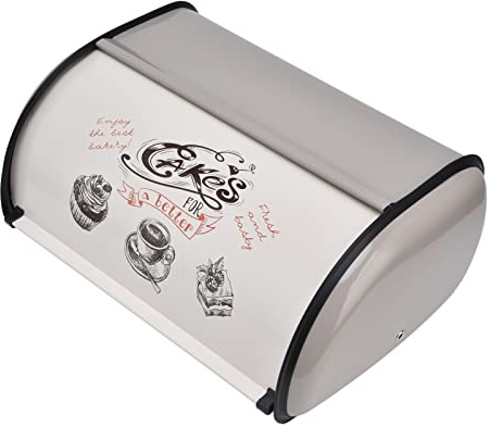 TOPINCN Boîte à Pain Poubelle Petite Taille Porte-Boîte à Pain Boîte de Rangement Piège Métal Gris Mignon Grande capacité Panier à Pain Boîtes à Pain
