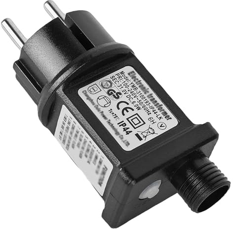 Transformador LED de 31V, Adaptador LED 31V 6W Transformador LED Estándar GS IP44 con 8 Modos, Función de Memoria de Temporizador, para Luces de Carámbano, Luces de Decoración Navideña