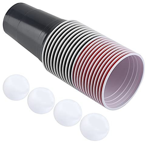 Pelotas de ping pong, juego de Beer Pong Beer Pong Juego de beber Beer Pong Cups22 tazas 4 bolas de pingpong (tazas rojas 11+tazas negras11+4bolas)