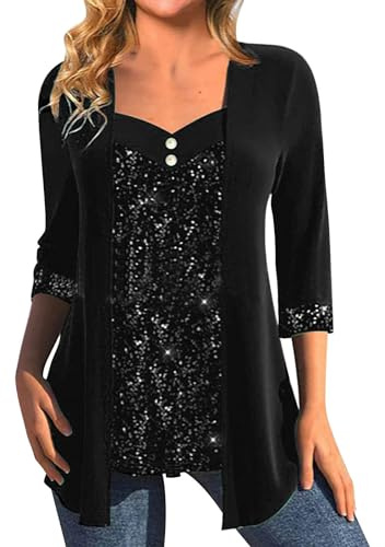 Camisa de lentejuelas para mujer disco, camisa brillante, camisas de brillo, top elegante y chic, blusa de manga larga de talla grande, camisa de lentejuelas para club, fiesta, noche, camiseta retro