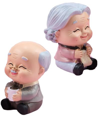 TOPBATHY 2pezzi Decorazioni Per Torte Figurine Di Anziana Adornamenti Per Feste e Anniversari Per Torte Nuziali e Decorazioni Domestiche
