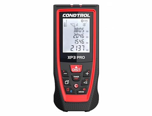 CONDTROL - Telémetro XP3 PRO - Alcance de 0,05 a 120 m - Pantalla retroiluminada de 4 líneas - Memoria de 30 valores - Bluetooth - Garantía de 2+1 años - Se entrega con accesorios