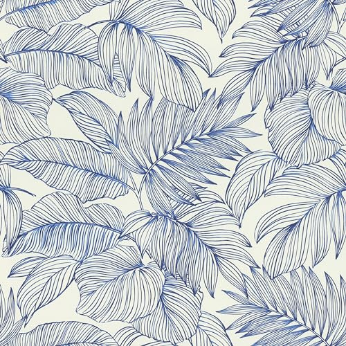 Rasch Symphony 865110 Papier peint intissé avec différentes feuilles, bleu, 10,05 x 0,53 m (L x l)