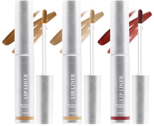 3 Stück Abnehmbarer Lipliner, Aufpolsternder Lip Stain Peel Off, Antihaftbeschichtete Lippenkonturierung - Langanhaltende, Wasserfeste, 3 Farbtöne, Hyaluronsäure & Vitamin E, Geschenk für Frauen