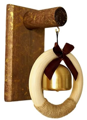 Holztürklingel, Ladenbesitzerklingel zum Öffnen der Tür, -Design, Messing-Türöffnungsglocke, Retro-Metall-Türglocke, Vintage-Kreativ- -Windspiel, Glockenspiel, Ornamente, exquisite