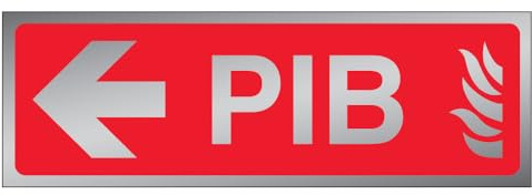 V Safety PIB Hinweisschild mit Pfeil links, 300 x 100 mm, 3 mm, gebürstetes Aluminium-Verbundwerkstoff, für Informationsbox