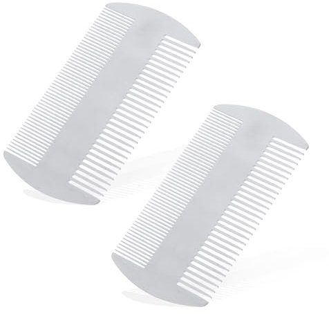 2 pettini per pidocchi, in acciaio inox, per rimuovere la forfora, per la rimozione dei capelli, per la rimozione di forfora, piccoli pettini per la psoriasi, antistatici, per il trattamento dei