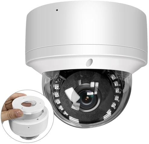 MWRCTV 8MP PoE IP Dome CCTV Camera with Microphone,Security Camera Outdoor IR Night Vision 98ft IP 66 Waterproof HD 2.8mm Wide Angle Lens for home security,Compatible NVR,Not Supported PTZ