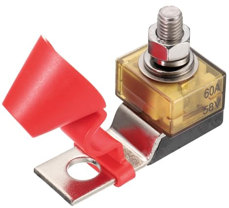 QUARKZMAN Klemmen Sicherung 60A, Terminal Blocksicherung 58V DC Marine-Batterie Sicherung mit Sicherungshalter für LKW Batterie Wohnmobil Boot Auto