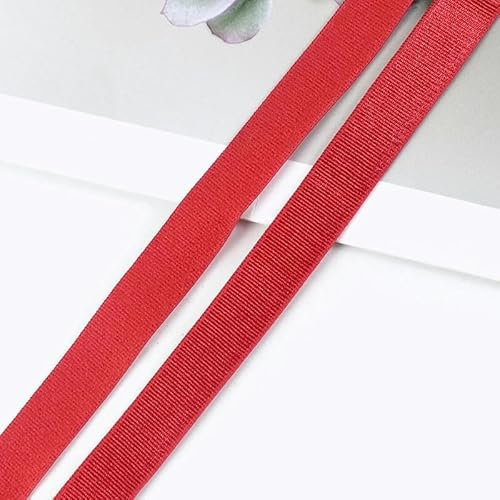 Bandas elásticas suaves de 10/20 metros, 6-25 mm, banda de goma de colores para ropa interior, correa de hombro, sujetador, bikini, cinturón, accesorio de costura DIY, rojo, 10 mm, 20 metros