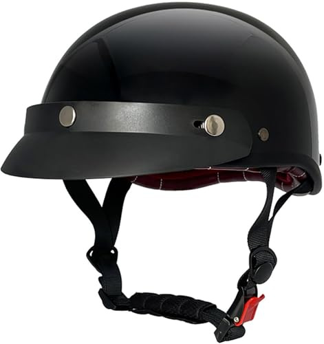 VVPEC Motorrad Halbschalen Halbhelm Halbschalenhelm Mit ECEDOT Genehmigt Brain-Cap Halbschale Roller-Helm Scooter-Helm Chopper Helm Jet-Helm Moped Helm Retro FüR Erwachsene Herren Damen(14,XXL=63-64CM
