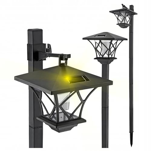 Solarlampen für außen, 2 Stück LED Solar Gartenleuchten, solarbetriebene Lichter für Garten, Terrasse, Balkon, Landschaft, Gehweg, Pfad, Höhe bis zu 150 cm [Energieklasse G]