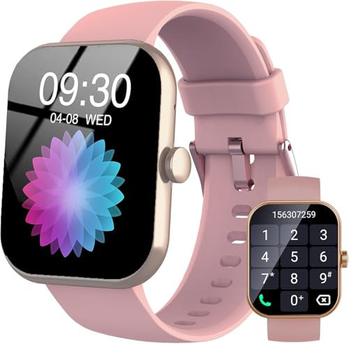 Smartwatch Damen Herren, 1,91'' HD Großbildschirm Fitness Tracker, Telefonfunktion Smart Watch, 100+ Sportmodi Schrittzähler/Pulsuhr/Fitnessuhr/Schlaftracker, IP68 Wasserdicht Sportuhr für iOS Android