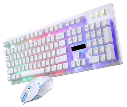 KOMBIUDA 1 Juego Ratón Mecánico USB con Retroiluminación Ergonómico Gaming y Oficina Compatible con Ordenadores Set