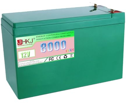 JHKJ Batería de Litio Recargable de 12 V, 8 Ah, 12 Ah, 16 Ah y 20 Ah para Motor de 0 a 250 W. Rociador eléctrico, Bomba de Agua, luz Solar y Coche eléctrico Infantil.,12v8ah