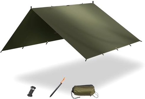 Impermeabilizza Tarps Tenda Ombra Giardino Baldacchino Parasole Campeggi Esterni Tende Da Sole Rifugi Tarps Con Corda & Chiodi di Terra Campeggi Esterni Viaggi Tende Da Sole
