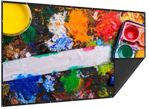 Schermo per Proiezione 16:9 HD 4K Anti Rughe, Telo per Proiettore Portatile Pieghevole con Retro Nero per Home Theater Interno e Cinema all'aperto(200in)