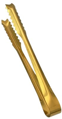 DCYQAIN Gold-Plated Sugar Tongs, 15cm/5.9in Stainless Steel Ice Tongs, Elegant Small Serving Tongs for Tea, Coffee, Home Bar, Tea Parties & Kitchen Use