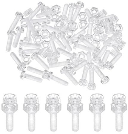QUARKZMAN 40Set Kit M4x14mm Viti Testa Tonda e Dadi Esagonale Trasparente | Viti Phillips, Isolante, in Plastica Pc, Acrilico, per Accessori Macchine, Elettronica