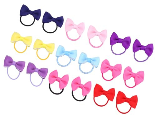 IWOWHERO 18 Stück Teiliges Haargummi für Mädchen Elastische Ponytail Haarschleifen aus Hochwertigem Grosgrain band Bunte Boutique Haargummis Weiche Dehnbare Haarbänder für Zufällige Farbe