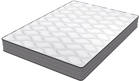 Arhatreya Matratze180x200 cm, Deluxe Taschenfederkernmatratze H3 – 20 cm Höhe, 1000 Federn, 7-Zonen Ergonomie, Lyocell-Bezug, Oeko-Tex Zertifiziert, Weiß+Grau