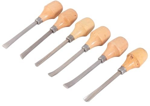Holibanna Lot de 6 set de Ciseaux à Sculpter Bois Professionnels à Tête Boule Ensemble d Outils de Sculpture sur Bois pour Débutants et Amateurs Outil de Gouge Mixte pour Travail Manuel