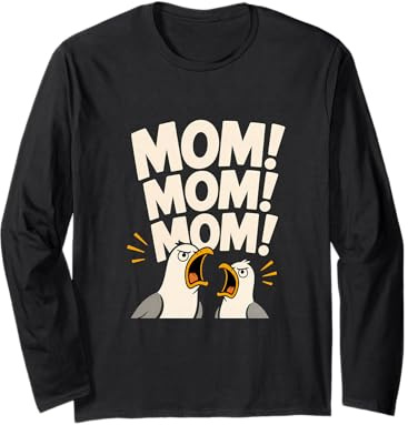 Mamma Mamma Mamma Look Divertente Gabbiano Madre Uccello Maglia a Manica