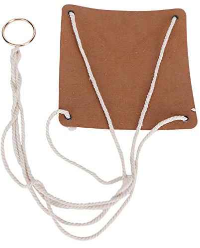 Haofy Hängande Planteringskorg, Bomullsrep och PU-läderdesign för Hängande Dekoration Inomhus Utomhus, 24,4 Tum för Suckulenter och Ormbunkar (Brun 20 cm)
