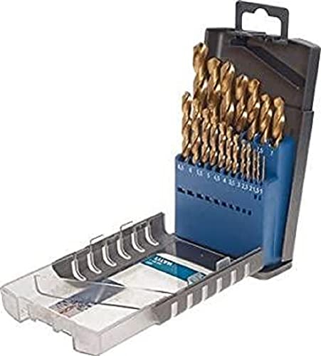 kwb HSS Metallbohrer-Set – Titan Spiralbohrer-Satz in Industrie-Qualität, Werkzeug-Box 19-teilig