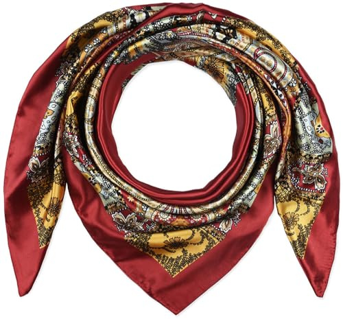 corciova Großer quadratischer Haarschal für Damen, seidig, gelockt, zum Schlafen in der Nacht, modisches Bandana, Kopftuch, 35 x 35 cm
