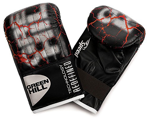 GREEN HILL Guanti da Sacco Speed Neri Boxe Pugilato Bag Gloves Fit (Nero, L)