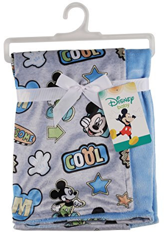 Disney Mickey Mouse Nerz- und Sherpa-Decke, doppelseitig, toller Druck