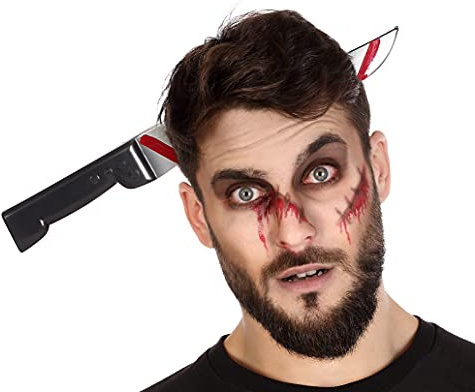 Atosa 57513 Diadema de Cuchillo con Sangre para Halloween, 33x15 Cm