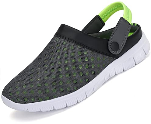 SAGUARO Sommar, unisex tofflor, tofflor med nät som andas, trädgårdssko. Storlek 36-48, - Grön - 47 EU