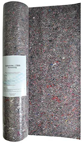HELO Antirutsch Malervlies 1 x 25 m Rolle (Breite: 1m) wiederverwendbar, Profi Maler Schutzvlies Abdeckvlies aus saugstarken Baumwollfasern 220 g/m² mit undurchlässiger und rutschfester Unterseite