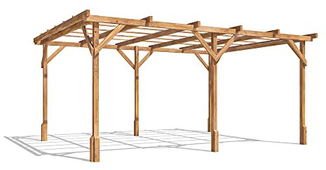 Dunster House Wooden Pergola 4 x 3m, Garden Pergola Kit for Outdoor Shade & Plant Support, Pressure-Treated Timber Frame Utopia