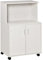 HOMCOM Mobile Cucina Multiuso con Ruote, Armadietto e Ripiano per Microonde, Credenza Alta in Legno Truciolare, 60.4x40.3x97cm Bianco