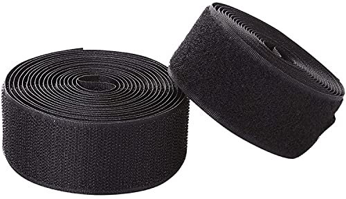 YKK Sew On Hook & Loop Tape - Heavy Duty Non-Adhesive Sew-On - 100mm Fastener Tape for DIY Crafts, Upholstery, Clothing, Bags, Banners, Displays Black, 3 Metres