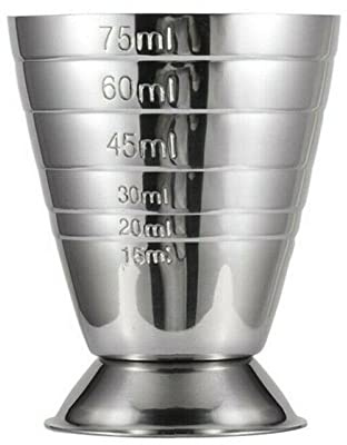 NC Messbecher aus Edelstahl, 75 ml, Jigger, Schnaps, Getränke, Spirituosen, gemischte Cocktailbecher für Bar, Party, Wein, Cocktail, Shaker
