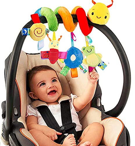 FPVERA Kinderwagen Spielzeug für Babys Activity Spirale Spielzeug Hängespielzeug Babyschale Kinderbett Spielzeug Baby Spiral Plüschtier für Kleinkinder Jungen Mädchen ab 0 3 6 9 12 Monaten
