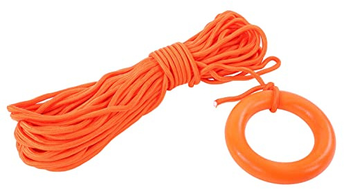 BORDTRACT 8mm X 30m Corde de Sauvetage Flottante, Corde de Sauvetage Lancer Professionnelle pour l'Extérieur, Ligne de Vie Sauveteur, avec Bracelet Orange Plongée Plongée en Apnée Sauvetage Nautique