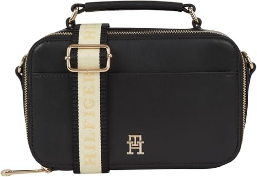 Tommy Hilfiger Damen Crossbody Bag Tasche Iconic Tommy Camera Bag Kunstleder, Schwarz (Black), Onesize