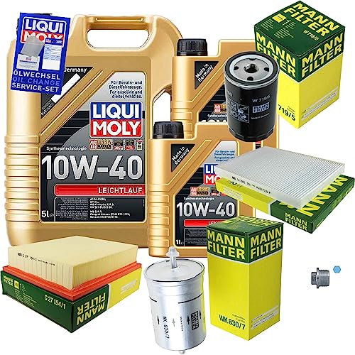 EISENFELS Inspektionspaket Wartungspaket Filterset mit 7 L Motoröl 10W-40 Ölfilter Luftfilter Kraftstofffilter Innenraumfilter Verschlussschraube