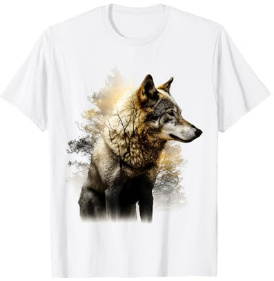 Oeuvre d'art de Loup | Motif Animal Loup T-Shirt