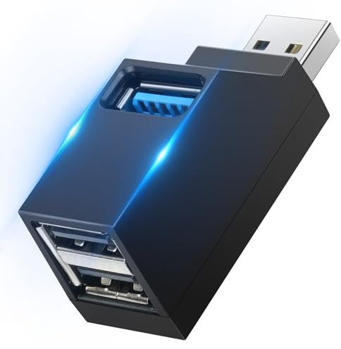 AXFEE Mini USB Hub, USB 3.0 Hub ortable Adapter with Multi Usb port (1x USB 3.0, 2x USB 2.0), High speed Expansion Usb for Laptop, USB-Flash Drives, Mobile HDD, and More USB-Port Device