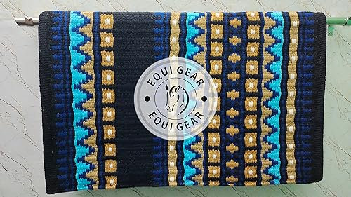 EQUIGEAR Western Show Horse Satteldecke aus neuseeländischer Wolle, Western-Design, handgefertigte Satteldecke, Wollpolster, Sensor Flex (Anpassung möglich), WQ56 (34x36)