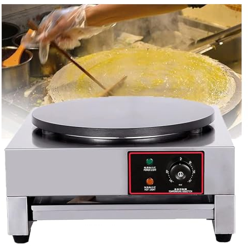 YOtat Crêpière Commerciale, Machine À Crêpes Électrique 3000 W, Crêpière Domestique, Commerciale 40 Cm, pour Chapati, Tortilla De Farine, Bacon, Collations Et Autres Favoris du Petit Déjeuner
