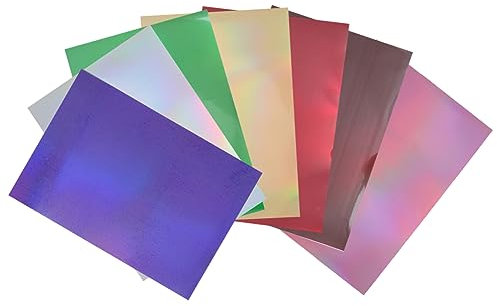Operitacx 7 Stück Blätter Transferfolie Blumenstanzer Für Die Kartengestaltung Vinyl Zum Aufbügeln Für Hemden Auf Transferpapier Bügeln Selbstklebendes Vinyl Funkeln Pvc Substrat