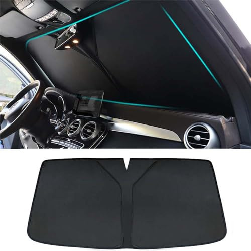 DSSDSS Parasol de Coche Delantero para Parabrisas Coche, para Mercedes Benz GLC Coupe, SUV 2016-2024 Parasol Plegable Protección Completa Bloquea Los UV Aislamiento